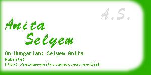 anita selyem business card